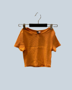 ÖVER-77 Orange ribbad t-shirt XS: 4 (Totalt: 4)